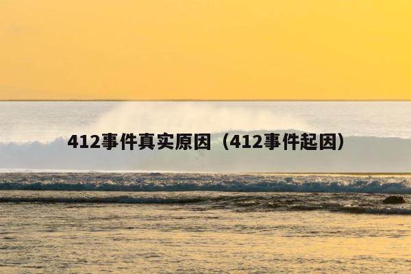 412事件真实原因（412事件起因） 第1张
