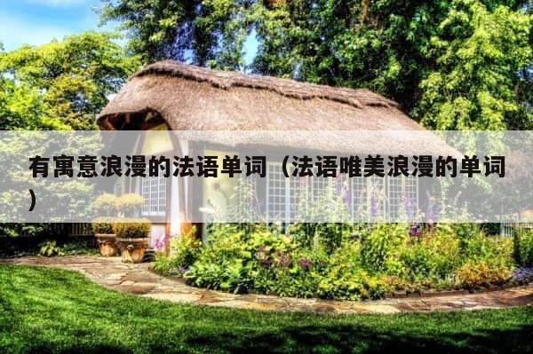 有寓意浪漫的法语单词（法语唯美浪漫的单词） 第1张