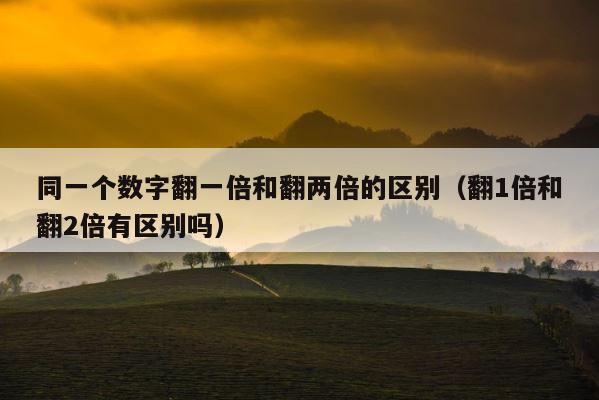 同一个数字翻一倍和翻两倍的区别（翻1倍和翻2倍有区别吗） 第1张