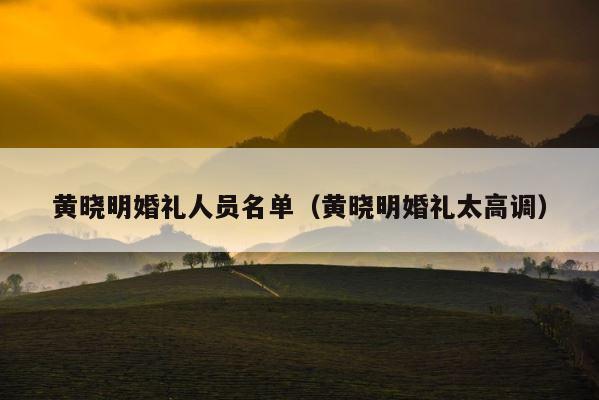 黄晓明婚礼人员名单（黄晓明婚礼太高调） 第1张
