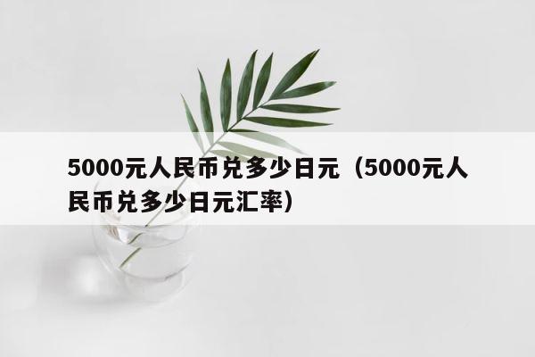 5000元人民币兑多少日元（5000元人民币兑多少日元汇率） 第1张