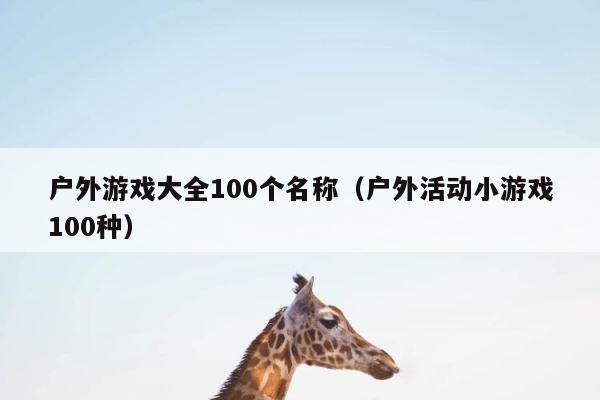 户外游戏大全100个名称（户外活动小游戏100种） 第1张