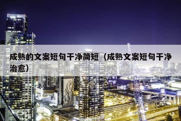 成熟的文案短句干净简短（成熟文案短句干净治愈） 第1张