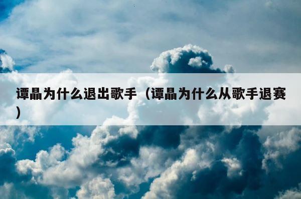 谭晶为什么退出歌手（谭晶为什么从歌手退赛） 第1张