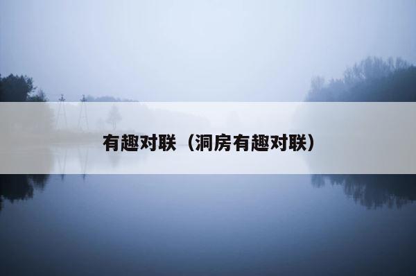 有趣对联（洞房有趣对联） 第1张