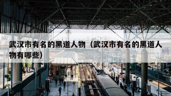 武汉市有名的黑道人物（武汉市有名的黑道人物有哪些） 第1张