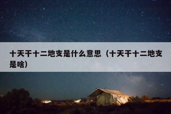 十天干十二地支是什么意思（十天干十二地支是啥） 第1张