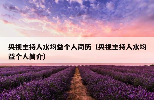 央视主持人水均益个人简历（央视主持人水均益个人简介） 第1张