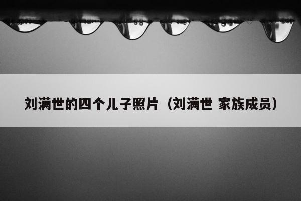 刘满世的四个儿子照片（刘满世 家族成员） 第1张