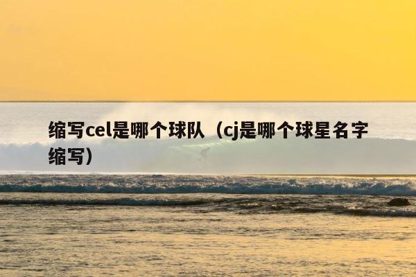 缩写cel是哪个球队（cj是哪个球星名字缩写） 第1张