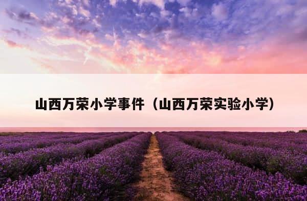 山西万荣小学事件（山西万荣实验小学） 第1张