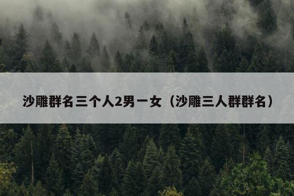 沙雕群名三个人2男一女（沙雕三人群群名） 第1张