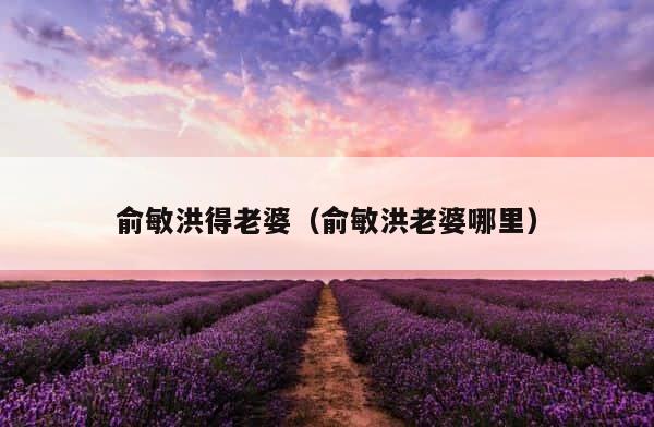 俞敏洪得老婆（俞敏洪老婆哪里） 第1张