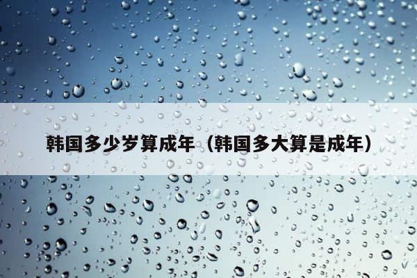 韩国多少岁算成年（韩国多大算是成年） 第1张