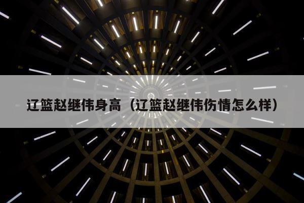 辽篮赵继伟身高（辽篮赵继伟伤情怎么样） 第1张