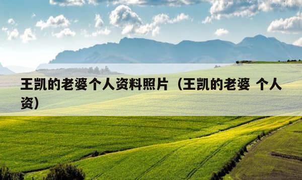 王凯的老婆个人资料照片（王凯的老婆 个人资） 第1张