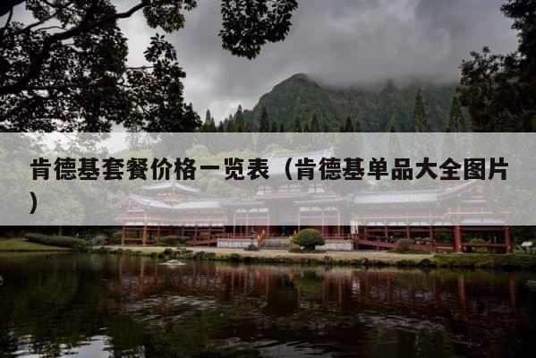 肯德基套餐价格一览表（肯德基单品大全图片） 第1张
