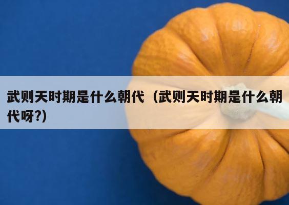 武则天时期是什么朝代（武则天时期是什么朝代呀?） 第1张