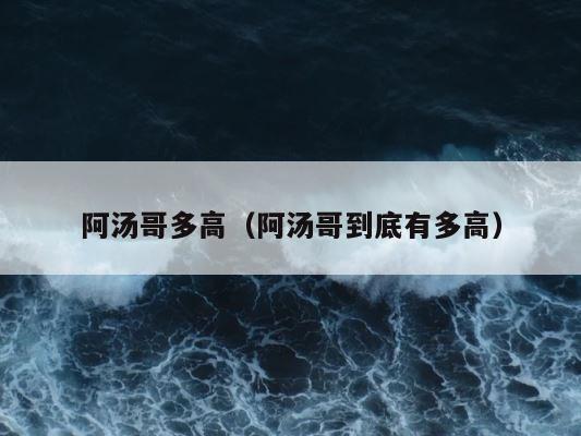 阿汤哥多高（阿汤哥到底有多高） 第1张