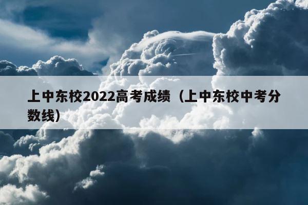 上中东校2022高考成绩（上中东校中考分数线） 第1张