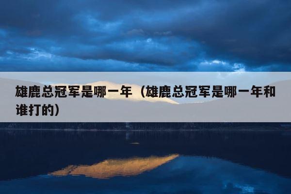 雄鹿总冠军是哪一年（雄鹿总冠军是哪一年和谁打的） 第1张
