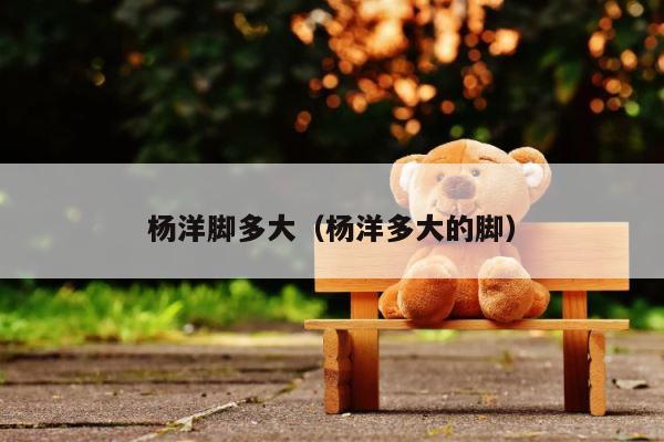 杨洋脚多大（杨洋多大的脚） 第1张