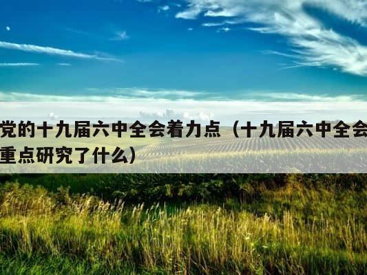 党的十九届六中全会着力点（十九届六中全会重点研究了什么） 第1张