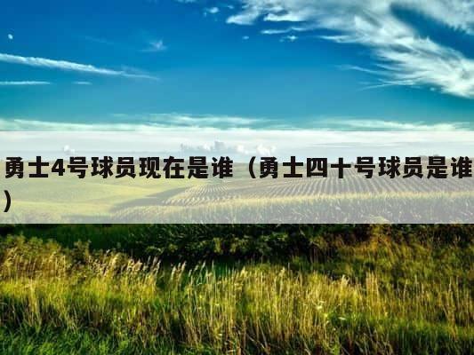 勇士4号球员现在是谁（勇士四十号球员是谁） 第1张