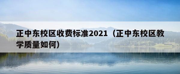 正中东校区收费标准2021（正中东校区教学质量如何） 第1张