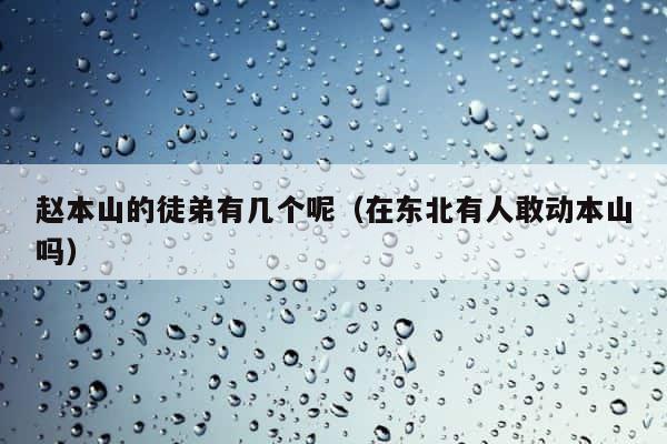 赵本山的徒弟有几个呢（在东北有人敢动本山吗） 第1张