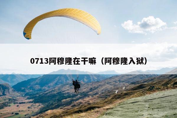 0713阿穆隆在干嘛（阿穆隆入狱） 第1张