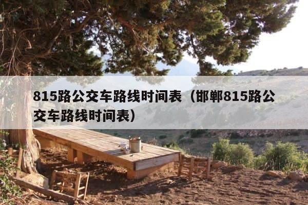 815路公交车路线时间表（邯郸815路公交车路线时间表） 第1张
