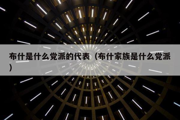布什是什么党派的代表（布什家族是什么党派） 第1张