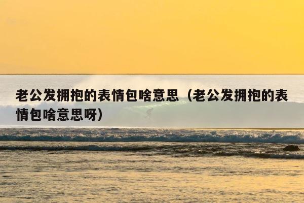 老公发拥抱的表情包啥意思（老公发拥抱的表情包啥意思呀） 第1张