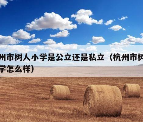 杭州市树人小学是公立还是私立（杭州市树人小学怎么样） 第1张