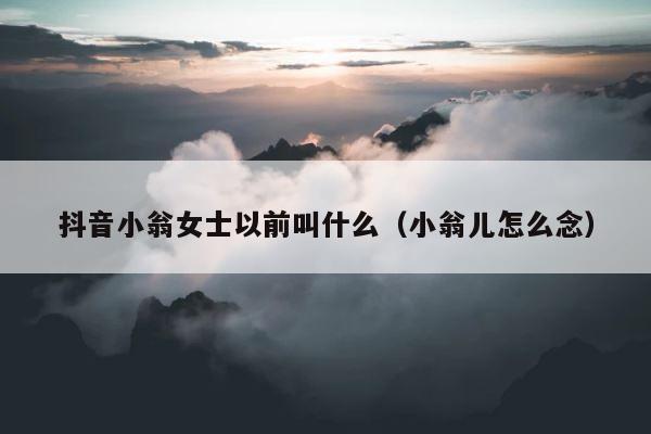 抖音小翁女士以前叫什么（小翁儿怎么念） 第1张