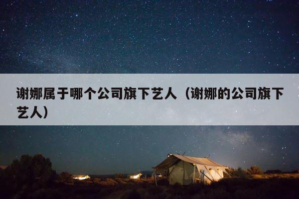 谢娜属于哪个公司旗下艺人（谢娜的公司旗下艺人） 第1张