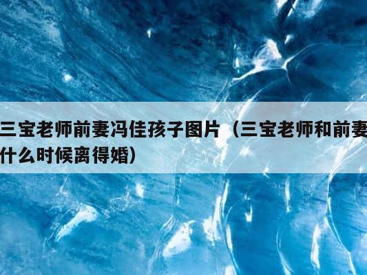 三宝老师前妻冯佳孩子图片（三宝老师和前妻什么时候离得婚） 第1张