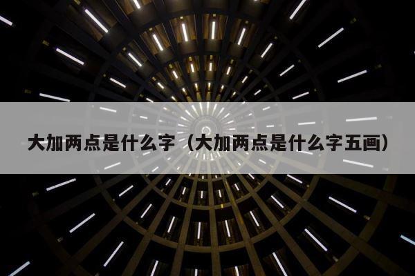 大加两点是什么字（大加两点是什么字五画） 第1张