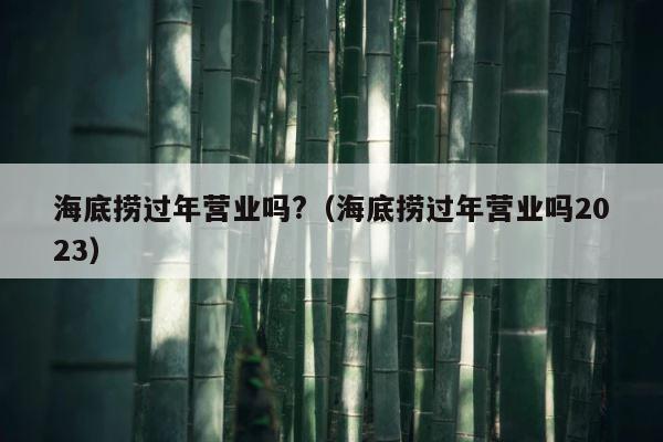 海底捞过年营业吗?（海底捞过年营业吗2023） 第1张