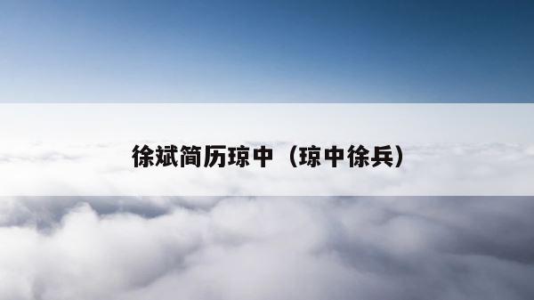徐斌简历琼中（琼中徐兵） 第1张
