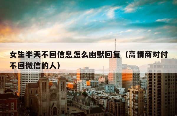 女生半天不回信息怎么幽默回复（高情商对付不回微信的人） 第1张