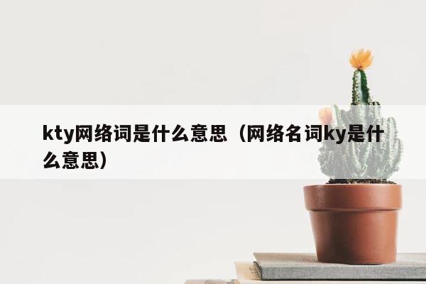 kty网络词是什么意思（网络名词ky是什么意思） 第1张