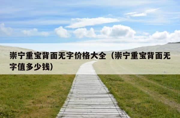 崇宁重宝背面无字价格大全（崇宁重宝背面无字值多少钱） 第1张