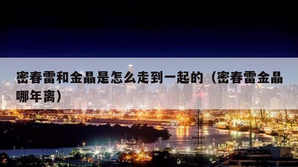密春雷和金晶是怎么走到一起的（密春雷金晶哪年离） 第1张