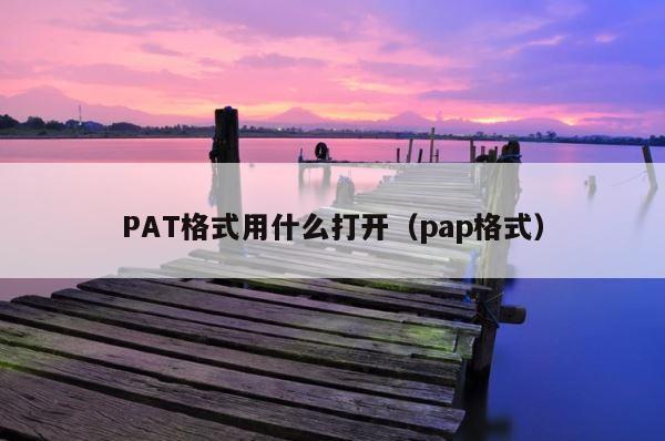 PAT格式用什么打开（pap格式） 第1张