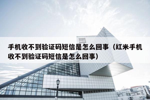 手机收不到验证码短信是怎么回事（红米手机收不到验证码短信是怎么回事） 第1张
