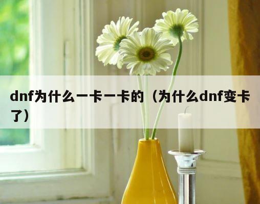 dnf为什么一卡一卡的（为什么dnf变卡了） 第1张