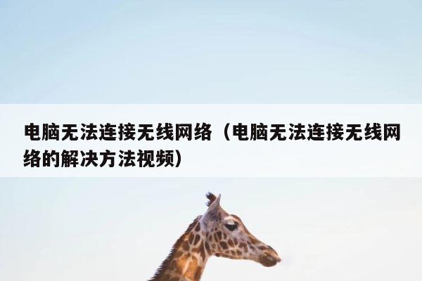 电脑无法连接无线网络（电脑无法连接无线网络的解决方法视频） 第1张