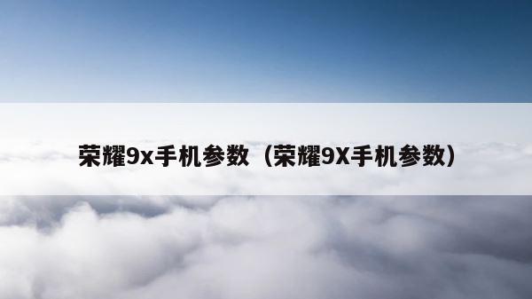 荣耀9x手机参数（荣耀9X手机参数） 第1张